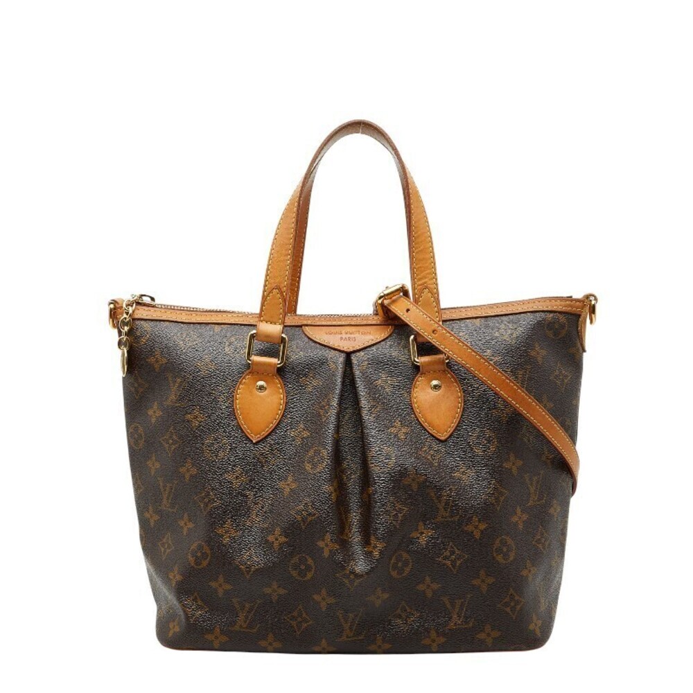 Louis Vuitton Monogram Palermo Handbag Shoulder Bag Brown Leather